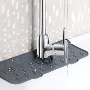 Silicone Kitchen Bathroom Sink Faucet Water Catcher Absorbent Drain Pad Mat